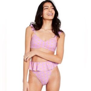 2 piece Target x Stoney Clover Lane Heart Print Ruffle Bikini  M/L